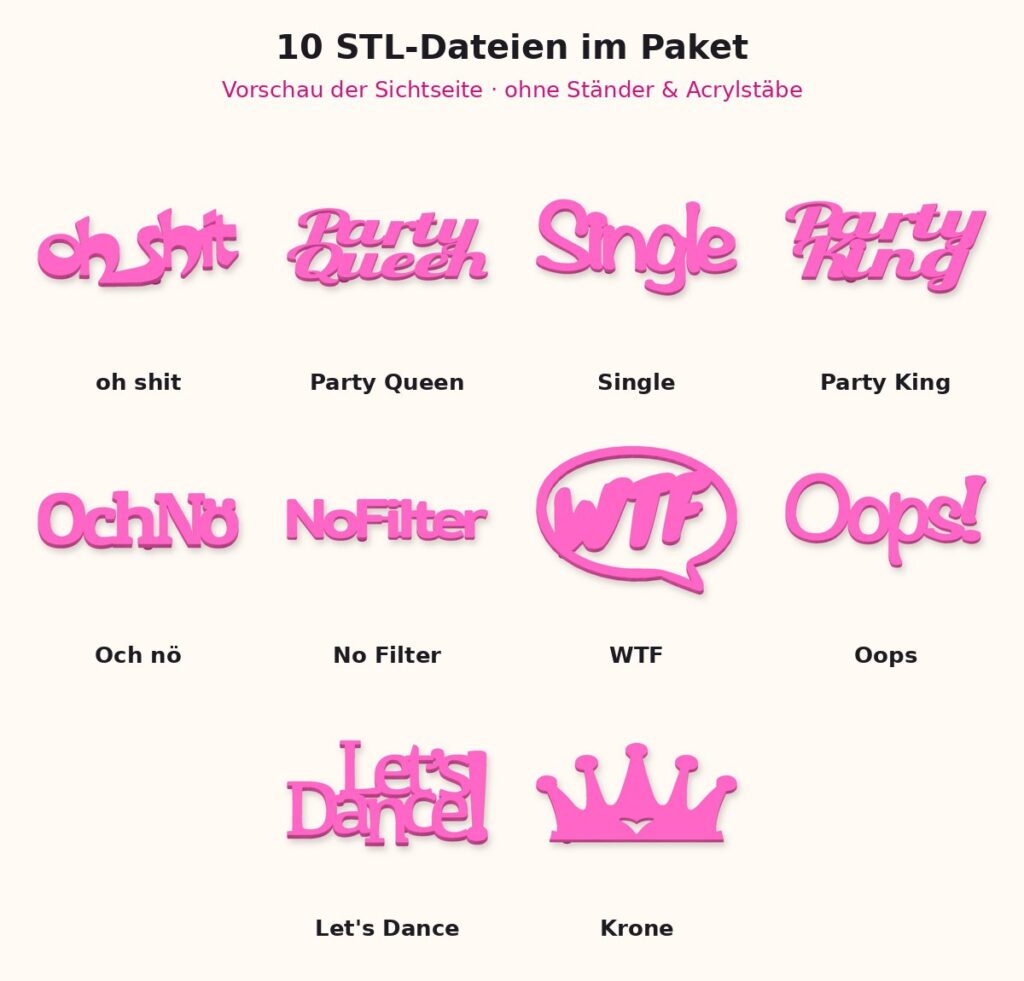 10er Party-Paket B – STL-Download
